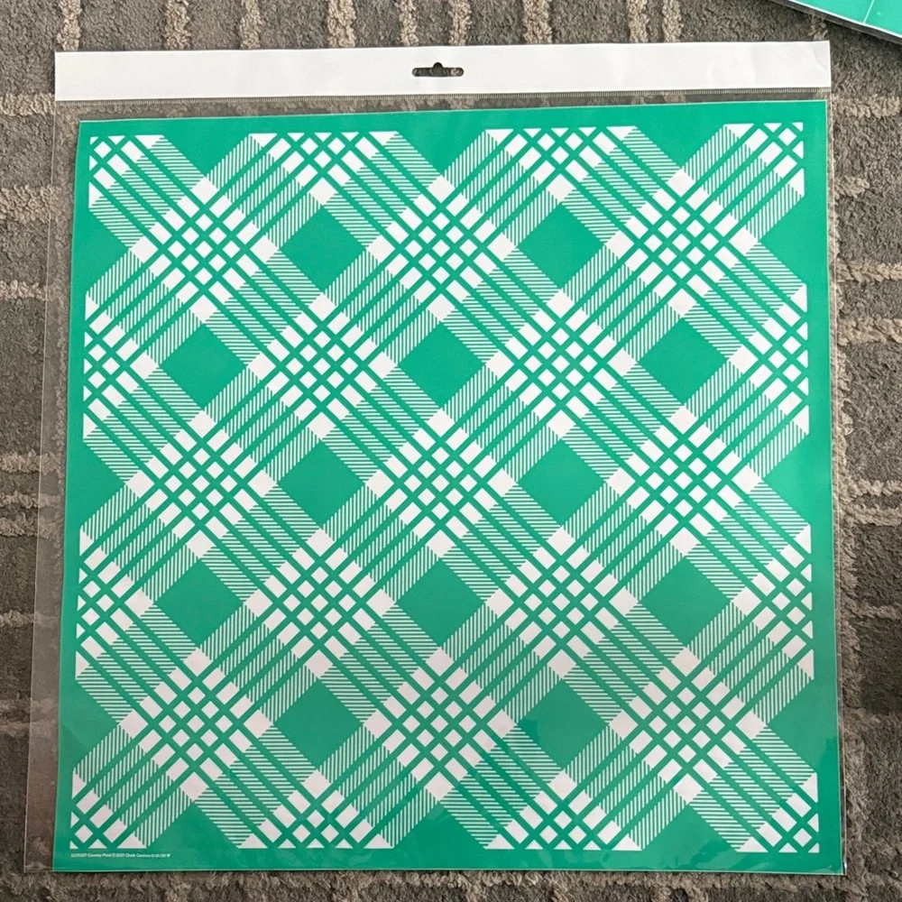 Chalk Couture Teal and White Plaid Gift Wrap